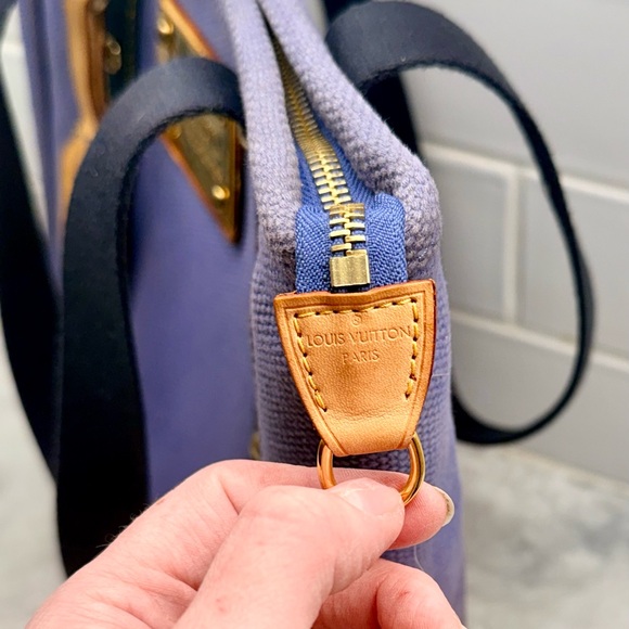 LOUIS VUITTON Y2K Vintage 2006 Blue Canvas Antigua Cabas - Picture 10 of 16